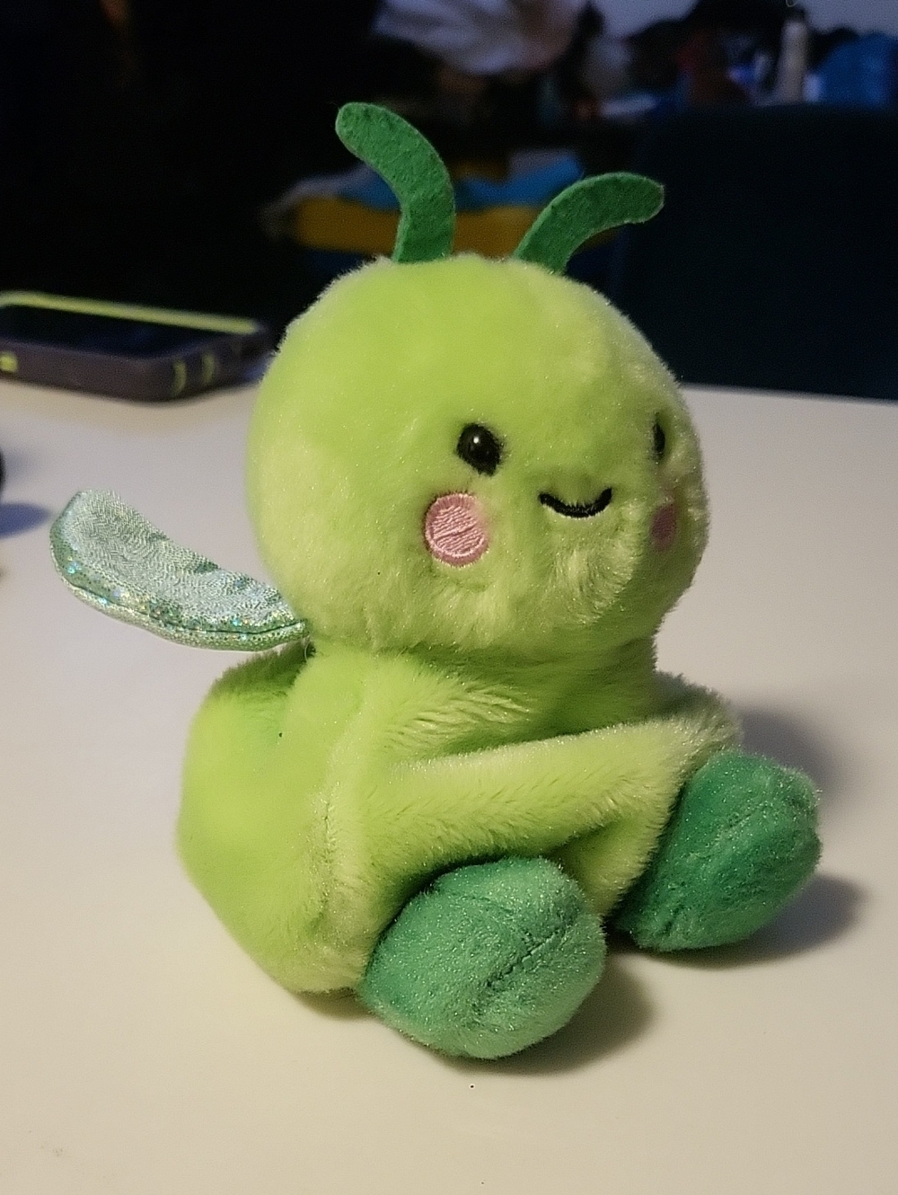 Palm Pal Green Plush Grasshopper